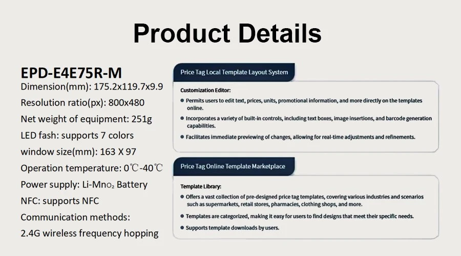 7.3 Inch Electronic Price Tag Extrusion Channel 7.3 Inch Electronic Price Tag Extrusion Channel